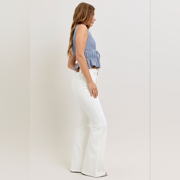 Judy Blue HR Tummy Control Flare Jeans Classic Neutral White Shield Various NEW - Picture 3 of 9
